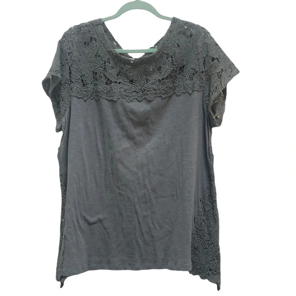 NWT ADIVA CROCHET TEE - Picture 1 of 5